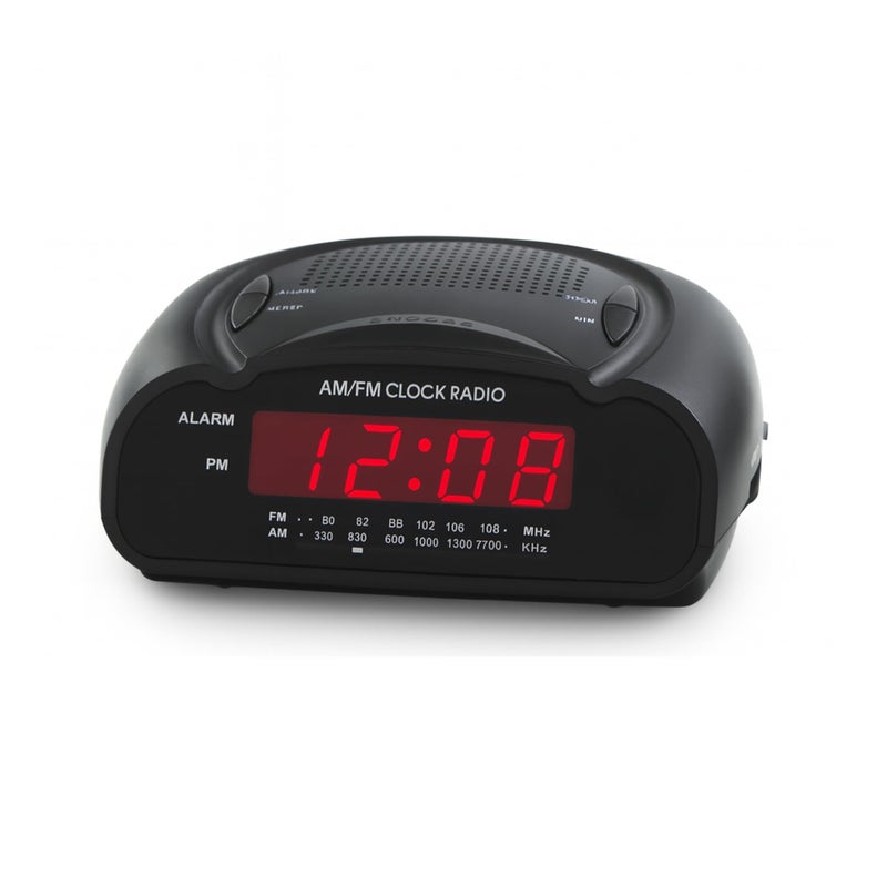 Ken-Tech Digital Alarm Clock | AM/FM Clock Radio with Red LED Display, Loud Alarm for Heavy Sleepers | Desk or Bedside Clock - Image 1