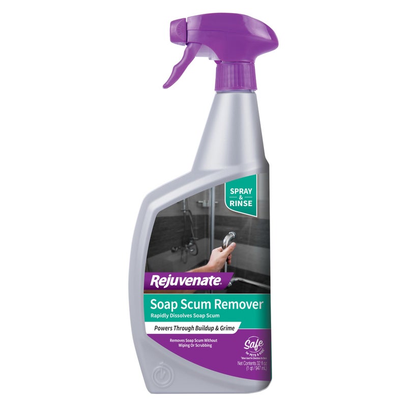 Rejuvenate Soap Scum Remover, 32 Ounces, Easily Dissolves Soap Scum Without Scrubbing - Image 1