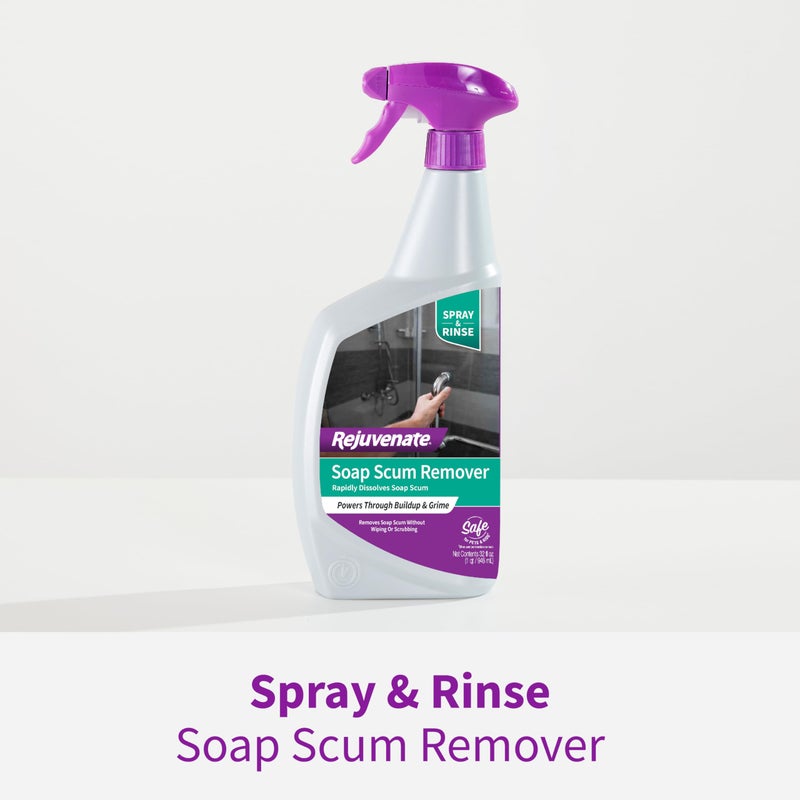 Rejuvenate Soap Scum Remover, 32 Ounces, Easily Dissolves Soap Scum Without Scrubbing - Image 3