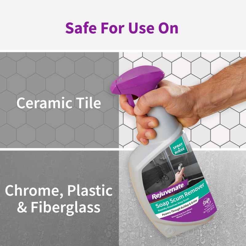 Rejuvenate Soap Scum Remover, 32 Ounces, Easily Dissolves Soap Scum Without Scrubbing - Image 4