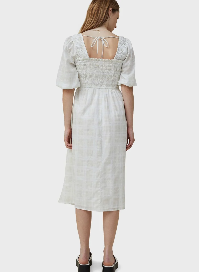 Cotton On Back Tie Detail Puff Sleeve Dress