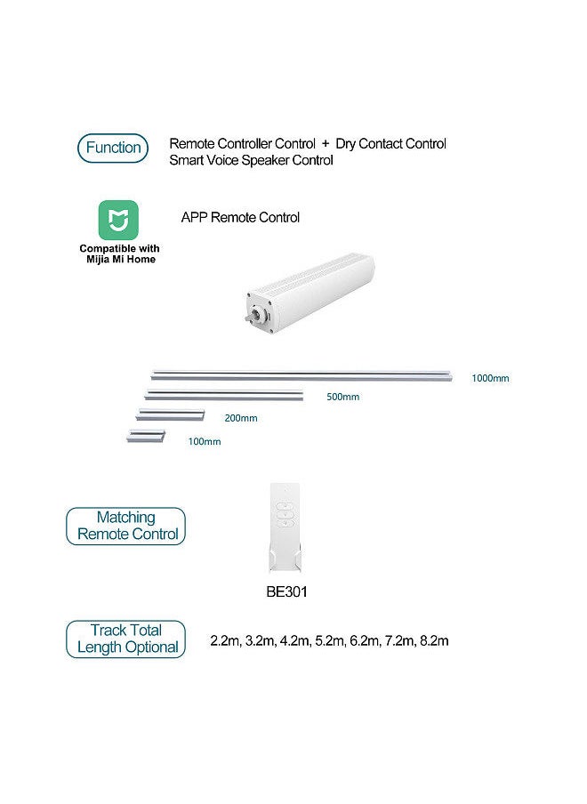 Generic - Compatible with Mijia Mi Home WIFI Motorized Curtain Track Kit Smart Curtain Blind Motor Timing Mihome APP Remote Control Customize Electric Curtain Track RF Control - Image 1