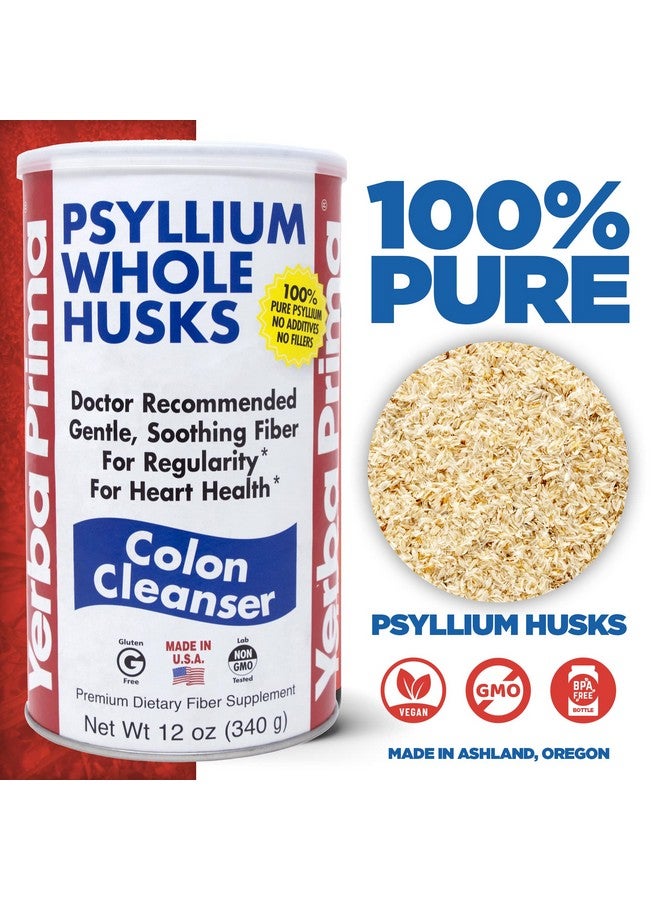 Yerba Prima Psyllium Whole Husks Colon Cleanser 12 Oz (Pack Of 2) All Natural Dietary Fiber Pure Premium Psyllium Labtested Nongmo Glutenfree Fiber Made In The Usa - Image 3
