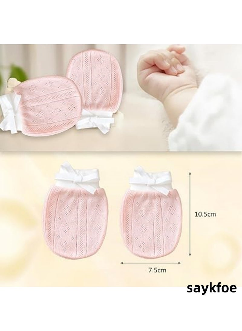 سايكفو 6 أزواج من قفازات الأطفال المقاومة للخدش، مناسبة للأطفال حديثي الولادة من الأولاد والبنات، قابلة للتعديل ومرنة، شبكية تسمح بمرور الهواء، مقاومة للخدش، مناسبة للأطفال من عمر 0-3-6-12 شهرًا. - Image 3