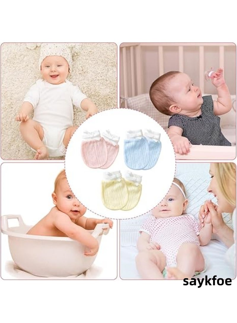 سايكفو 6 أزواج من قفازات الأطفال المقاومة للخدش، مناسبة للأطفال حديثي الولادة من الأولاد والبنات، قابلة للتعديل ومرنة، شبكية تسمح بمرور الهواء، مقاومة للخدش، مناسبة للأطفال من عمر 0-3-6-12 شهرًا. - Image 5