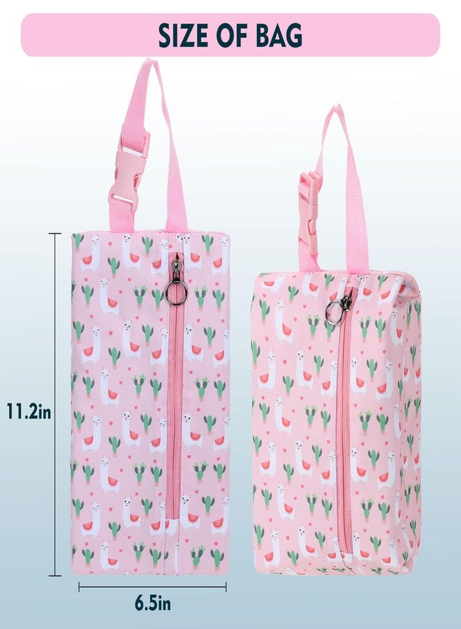 Maplerich Insulated Snack Bag, Freezable Small Cooler Bag with Zipper and Adjustable Buckle, Rectangular Thermal Cooler Bag (Pink Alpaca) - Image 4