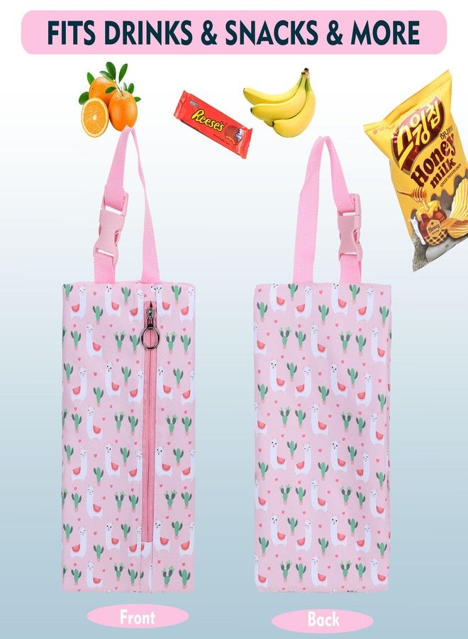 Maplerich Insulated Snack Bag, Freezable Small Cooler Bag with Zipper and Adjustable Buckle, Rectangular Thermal Cooler Bag (Pink Alpaca) - Image 3