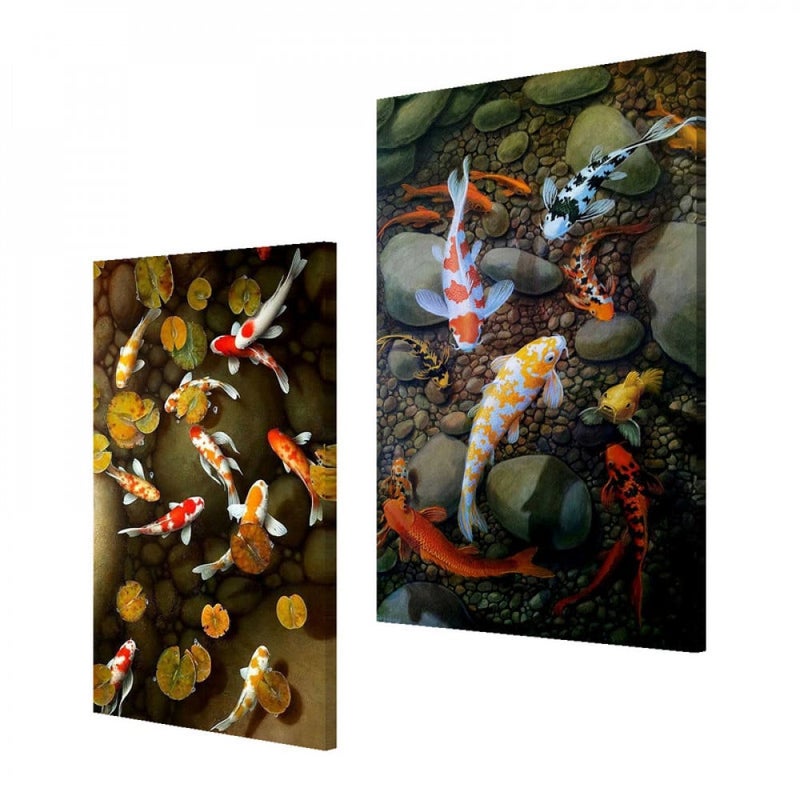 Marktna Double canvas painting with a fish design - Image 2