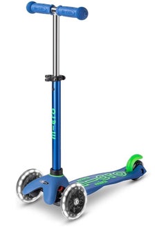 Micro Micro Scooters - Mini Deluxe Crystal Blue with LED Wheels MMD175 |Adjustable Handlebar |3 Wheels |Max Load 50KG | Scooter for Kids | Kids Scooter | Scooter with LED Wheels|Scooter for Kids 2-5 Years  - Image 1