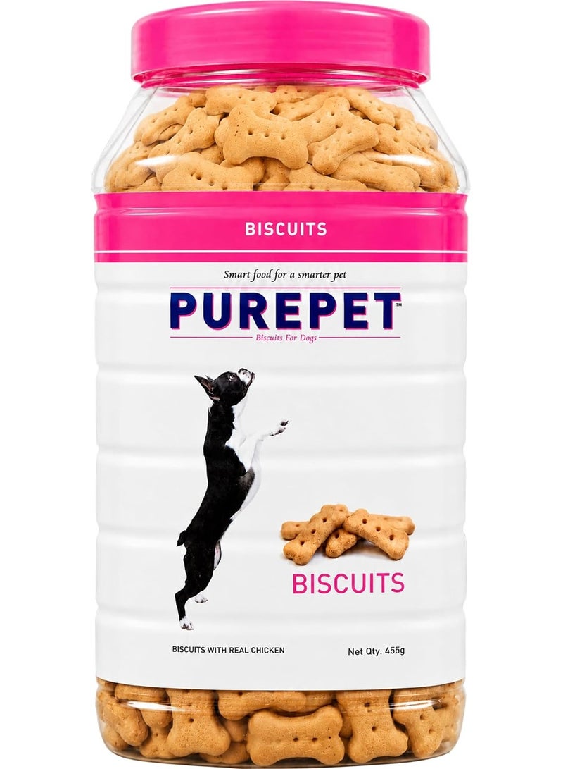 Purepet Purepet Dog Treats Biscuits 455g | Mutton Flavour | Active Behaviour | Oral Health | Training and Behaviour | Healthy Immune System (All Life Stages) - Image 1
