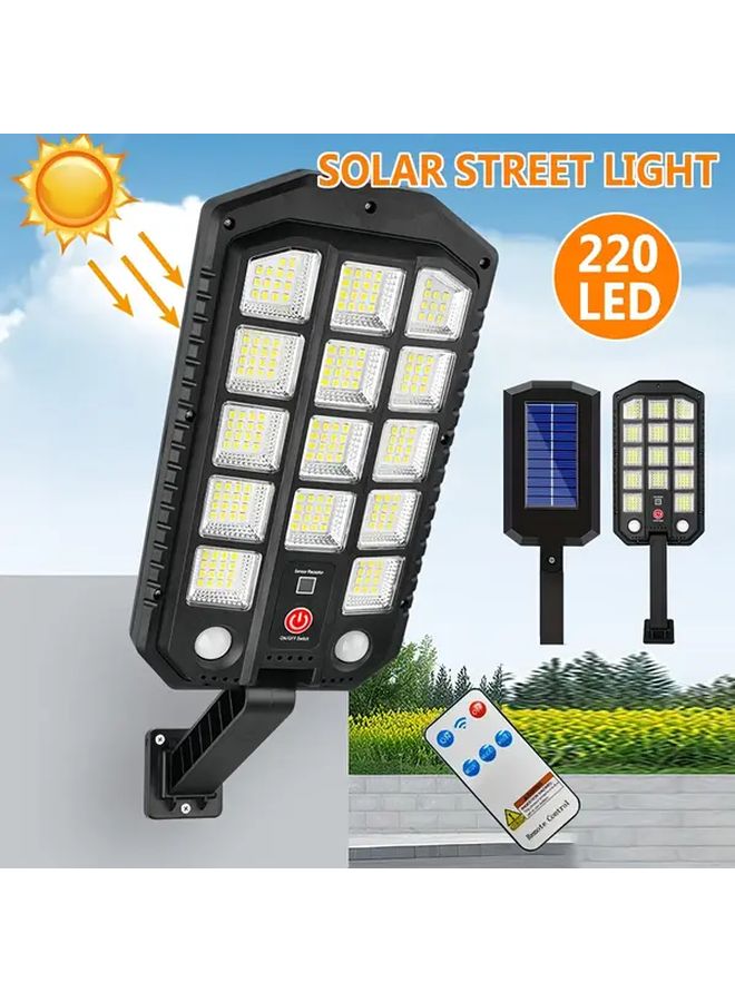 220 مصباح شمسي للشوارع LED في الهواء الطلق مع حساس حركة للإضاءة من الغسق إلى الفجر لمواقف السيارات - Image 1
