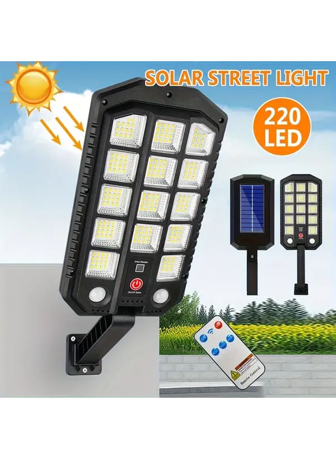 220 مصباح شمسي للشوارع LED في الهواء الطلق مع حساس حركة للإضاءة من الغسق إلى الفجر لمواقف السيارات - Image 2