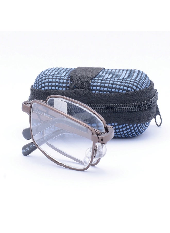 نظارة قراءة قابلة للطي للرجال والنساء ــ مع الجراب السوسته والمنديل الاصللي - Image 1