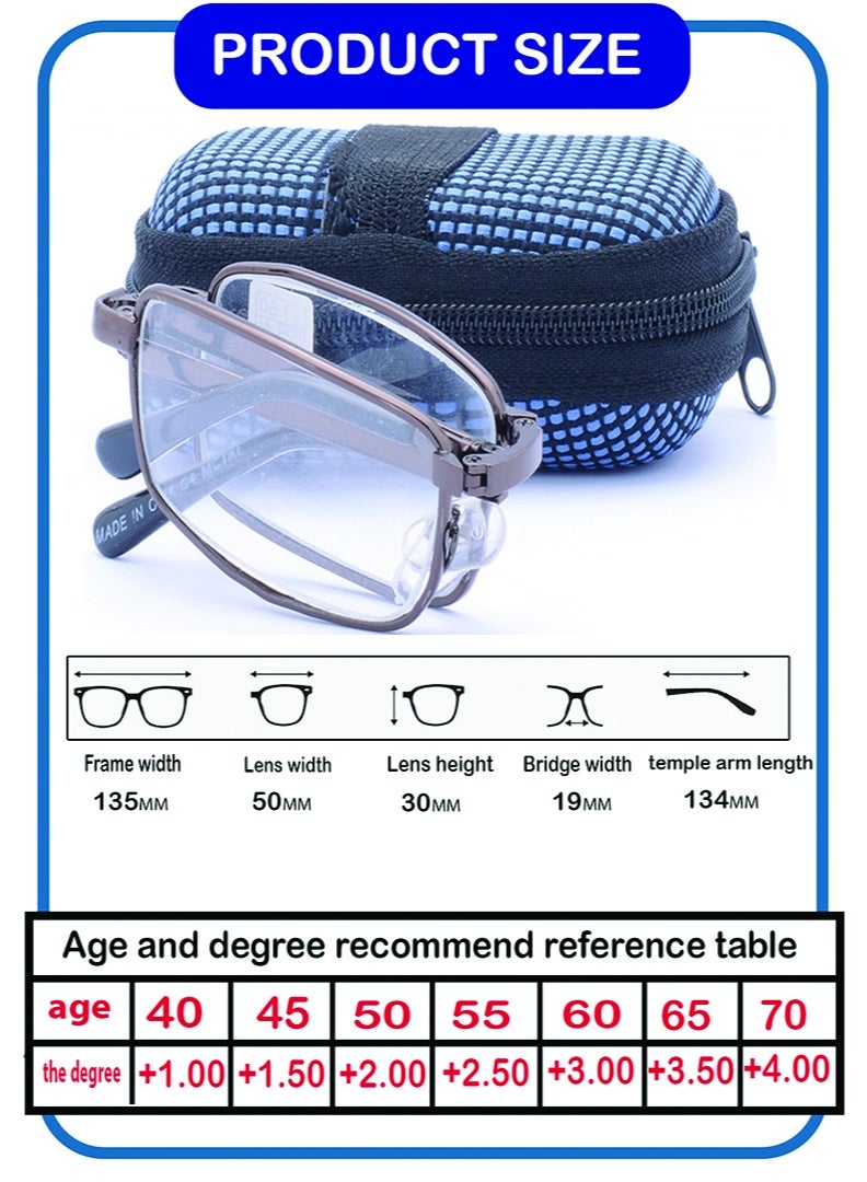 نظارة قراءة قابلة للطي للرجال والنساء ــ مع الجراب السوسته والمنديل الاصللي - Image 3