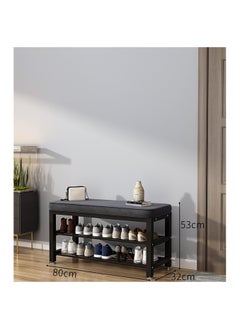 XICEN 2-Tier Shoe Rack Organizer Bench With Cushion Padded Seat For Hallway Entryway 8 Pairs Of Shoe（80x32x53cm ）  - Image 4