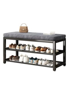 XICEN 2-Tier Shoe Rack Organizer Bench With Cushion Padded Seat For Hallway Entryway 8 Pairs Of Shoe（80x32x53cm ）  - Image 1