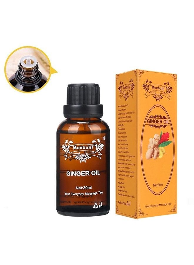 Moebuiti - Ginger Massage Oil, Ginger Oil Lymphatic Drainage Massage, Ginger Essential Oil for Swelling and Pain, Hair, Massage, Skin - Image 1