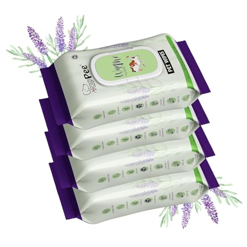 PUPPEE Wipe ME 100% Biodegradable 192 Count (Pack of 4) Wet Wipes for Dogs, Cats & All Pets | Lavender Essential, Vitamin E & Olive Oil | Anti-Bacterial | Cleansing, Deodorising & Grooming Wipes - Image 1