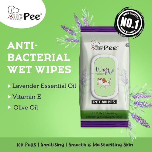 PUPPEE Wipe ME 100% Biodegradable 192 Count (Pack of 4) Wet Wipes for Dogs, Cats & All Pets | Lavender Essential, Vitamin E & Olive Oil | Anti-Bacterial | Cleansing, Deodorising & Grooming Wipes - Image 5