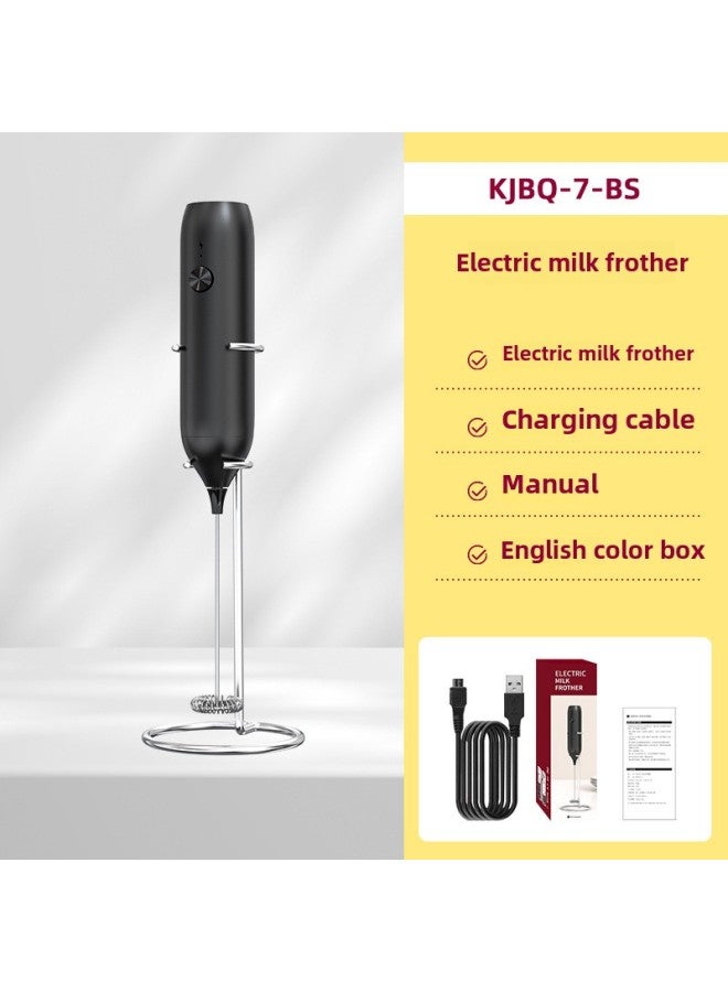 Electric Coffee Mixer Manufacturers Milk Frother Handheld Frother Milk Beater Electric Egg Beater Kitchen Gadgets-Color:Material: Abs Plastic Model-rechargeable Model-electric Milk Frother/kjbq-7-bs - Image 1