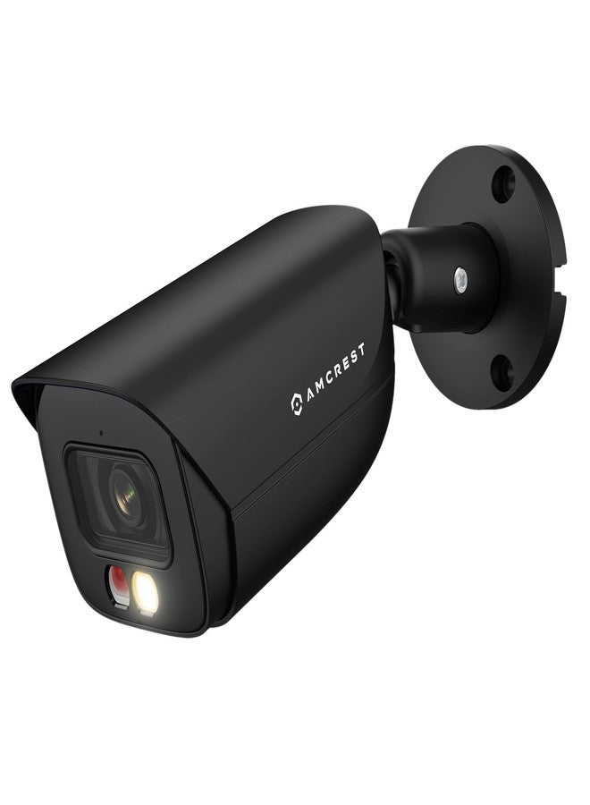 Amcrest 5MP IP PoE AI Camera w/ 49ft Color Night Vision, Security Outdoor Bullet Camera, Built-in Microphone, Human & Vehicle Detection, Active Deterrent, 129° FOV, 5MP@20fps IP5M-B1276EB-AI (Black) - Image 1