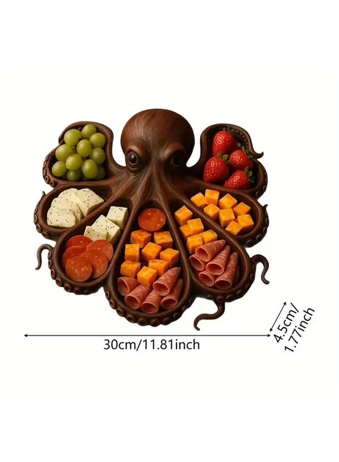 Wooden Octopus Charcuterie Platter Model C 8 Serving Festive Kitchen Decor - Image 3