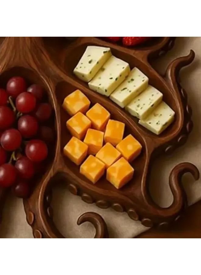 Wooden Octopus Charcuterie Platter Model C 8 Serving Festive Kitchen Decor - Image 5