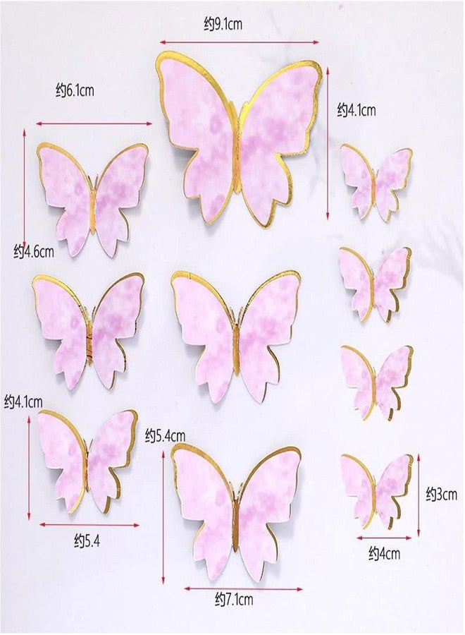 ZaneGear Firot 22pcs Pink Butterfly Cupcake Topper with 1 pcs Happy Birthday Wire Birthday Cake Topper Set for Wedding Party Cake Wall Butterflies Food Decorations Color Mixed Size - Image 2