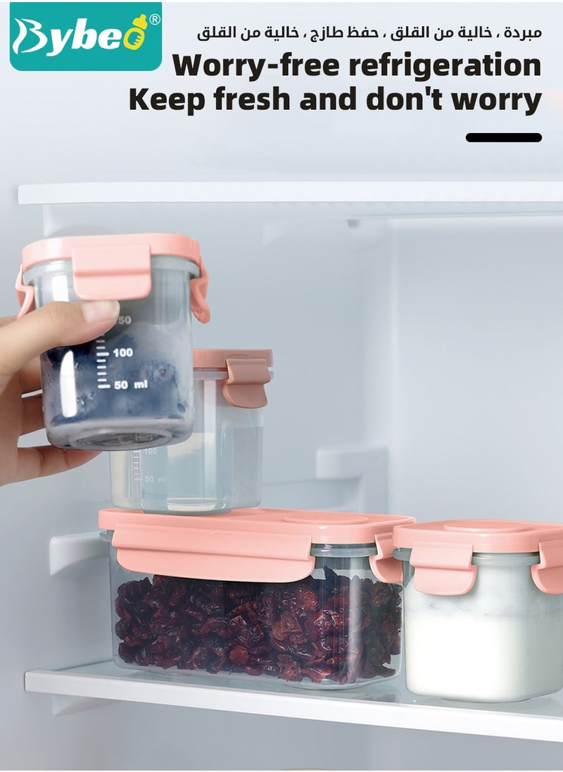Bybeo - 3Pcs Baby Food Containers With Removable Ice Pack, Reusable Baby Food Storage Box, Snack Container with Lids for Infant & Babies, Microwave & Dishwasher Friendly, BPA Free, Easy to Store & Keep Fresh - Image 1