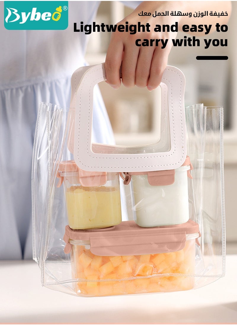 Bybeo - 3Pcs Baby Food Containers With Removable Ice Pack, Reusable Baby Food Storage Box, Snack Container with Lids for Infant & Babies, Microwave & Dishwasher Friendly, BPA Free, Easy to Store & Keep Fresh - Image 1