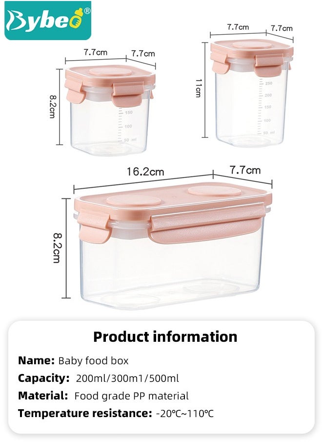 Bybeo - 3Pcs Baby Food Containers With Removable Ice Pack, Reusable Baby Food Storage Box, Snack Container with Lids for Infant & Babies, Microwave & Dishwasher Friendly, BPA Free, Easy to Store & Keep Fresh - Image 1