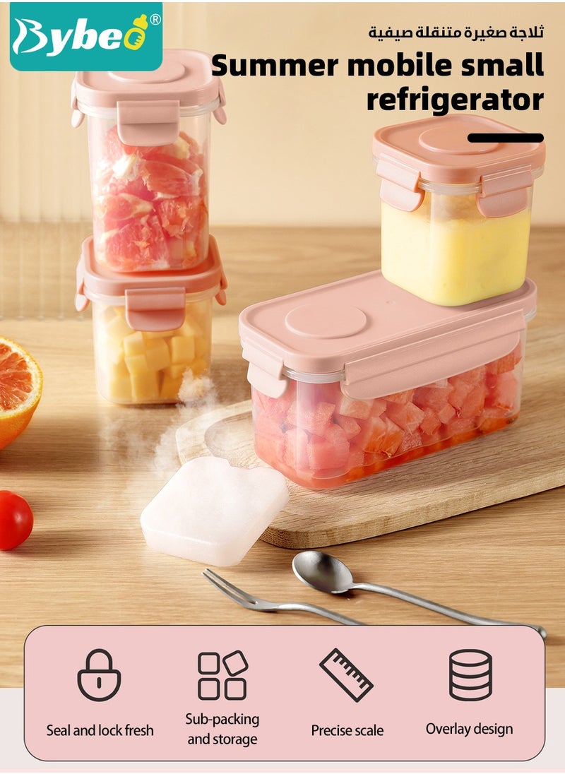 Bybeo 3Pcs Baby Food Containers With Removable Ice Pack, Reusable Baby Food Storage Box, Snack Container with Lids for Infant & Babies, Microwave & Dishwasher Friendly, BPA Free, Easy to Store & Keep Fresh  - Image 2