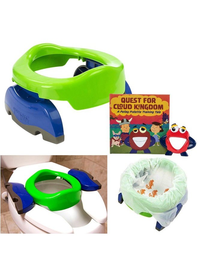 Kalencom Potette Plus Potty Training Seat Toddler Travel Toilet Chair Liners Books Bags With Toy - Image 1