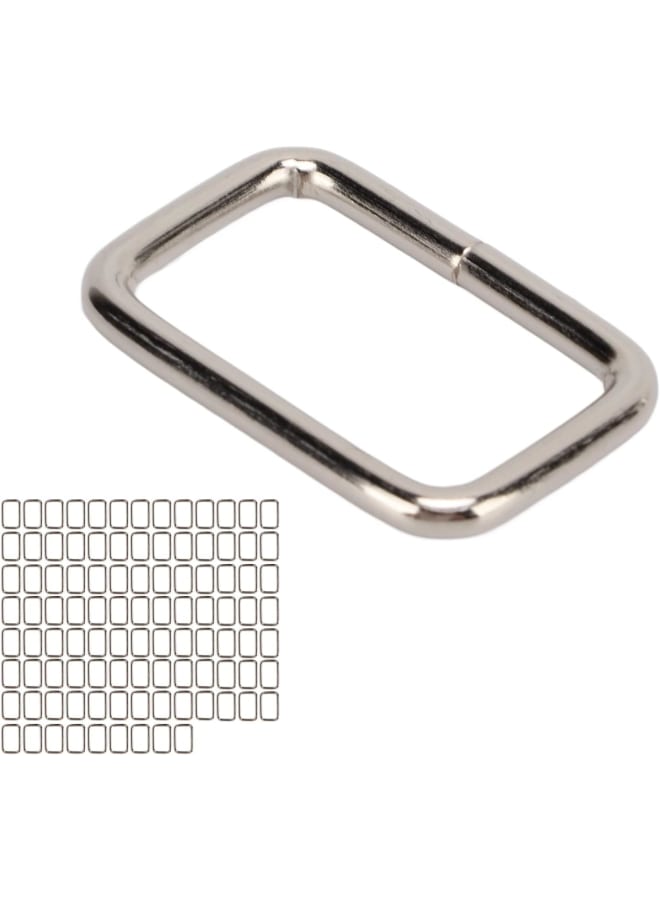 Walfou Webbing Belt, Metal Rectangle Seamed High Hardness Faashion Appearance for Purse for DIY Craft for Bag(3/8x25x15mm)  - Image 1