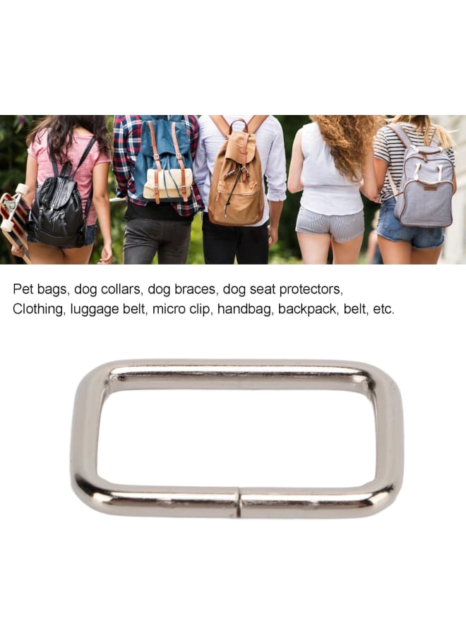 Walfou Webbing Belt, Metal Rectangle Seamed High Hardness Faashion Appearance for Purse for DIY Craft for Bag(3/8x25x15mm)  - Image 2