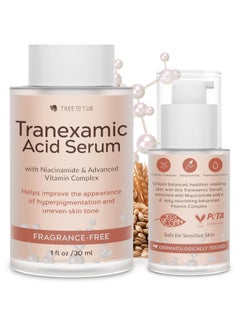 Tree to Tub Tree To Tub Tranexamic Acid Serum for All Skin Types - Reduce the Look of Dark Spots w/Alpha-Arbutin, Hyaluronic Acid, & Vitamin C - Hydrating, Vegan Formula for Radiant, Even-Looking Skin  - Image 1