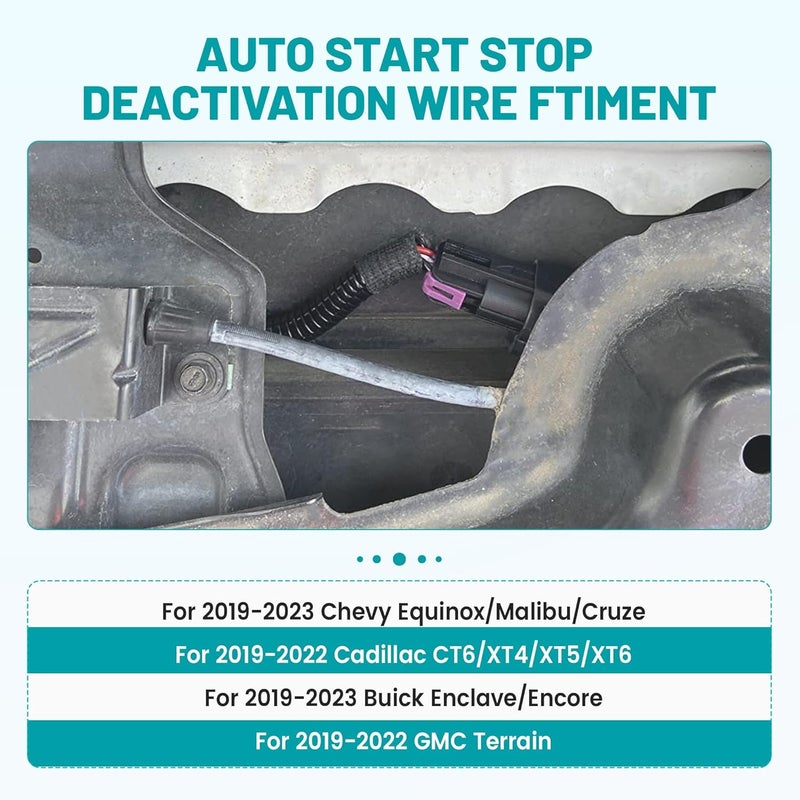 NuIth Auto Start Stop Deactivating Wire for 2019-2023 Chevy Equinox Malibu Cruze/2019-2022 Cadillac CT6 XT4 XT5 XT6 19-23 Buick Enclave Encore Vehicle Auto Stop Start Eliminator Harness Plug - Image 2