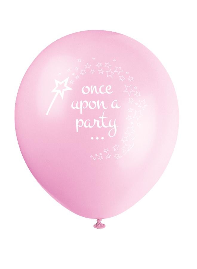 Unique 12" Pink Princess and Unicorn Balloons - Pack of 8 - Image 3