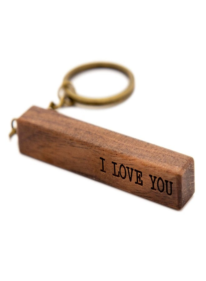 MUUJEE I Love You - Engraved Wood Bar Keychain - Key Chain for Car Home Work Keys, 5th Anniversary, Son Husband Boyfriend Birthday Gift, Father's Day Dad Gift Ideas - Image 2