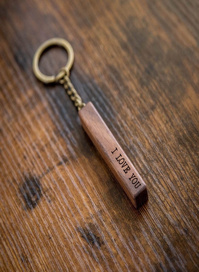 MUUJEE I Love You - Engraved Wood Bar Keychain - Key Chain for Car Home Work Keys, 5th Anniversary, Son Husband Boyfriend Birthday Gift, Father's Day Dad Gift Ideas - Image 4