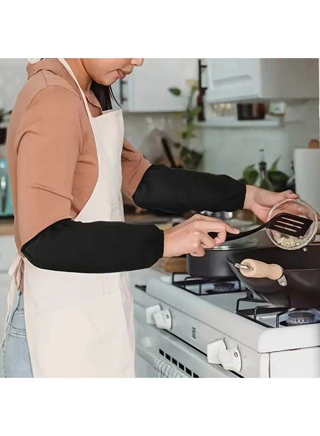 Artificial Leather Protective Sleeves Chinese Red for Cooking Cleaning Household Chores - Image 4