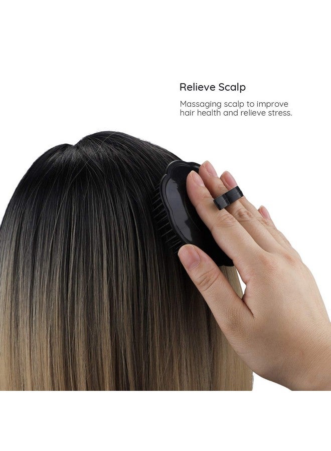 سيج بيوتي فرشاة شامبو لتدليك فروة الرأس من Segbeauty، فرشاة تدليك للشعر، مشط استحمام مزهر لتنظيف الشعر بعمق، فرشاة يد للرجال، فرشاة نمو اللحية، فرشاة العناية بالحيوانات الأليفة (أسود) - Image 5