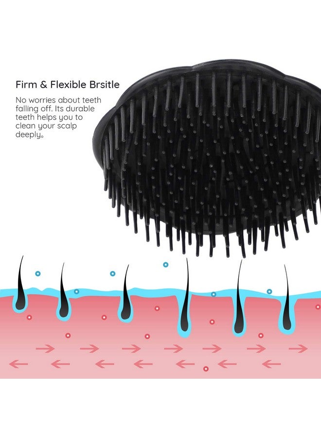 سيج بيوتي فرشاة شامبو لتدليك فروة الرأس من Segbeauty، فرشاة تدليك للشعر، مشط استحمام مزهر لتنظيف الشعر بعمق، فرشاة يد للرجال، فرشاة نمو اللحية، فرشاة العناية بالحيوانات الأليفة (أسود) - Image 3