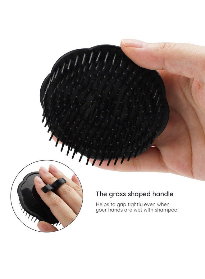 سيج بيوتي فرشاة شامبو لتدليك فروة الرأس من Segbeauty، فرشاة تدليك للشعر، مشط استحمام مزهر لتنظيف الشعر بعمق، فرشاة يد للرجال، فرشاة نمو اللحية، فرشاة العناية بالحيوانات الأليفة (أسود) - Image 4