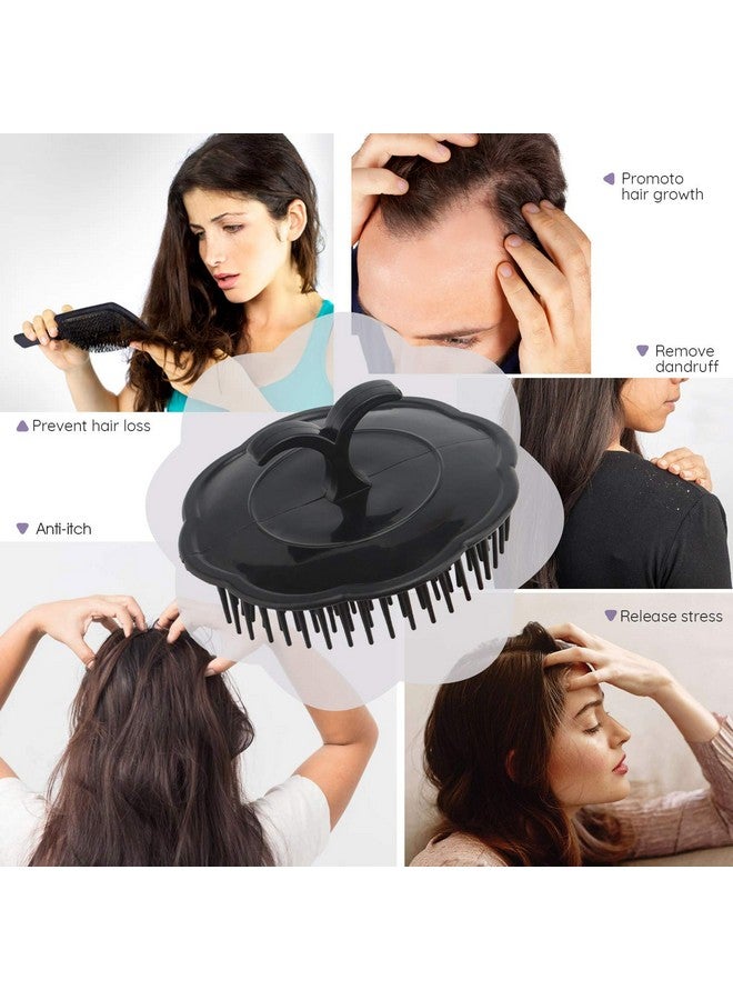 سيج بيوتي فرشاة شامبو لتدليك فروة الرأس من Segbeauty، فرشاة تدليك للشعر، مشط استحمام مزهر لتنظيف الشعر بعمق، فرشاة يد للرجال، فرشاة نمو اللحية، فرشاة العناية بالحيوانات الأليفة (أسود) - Image 2