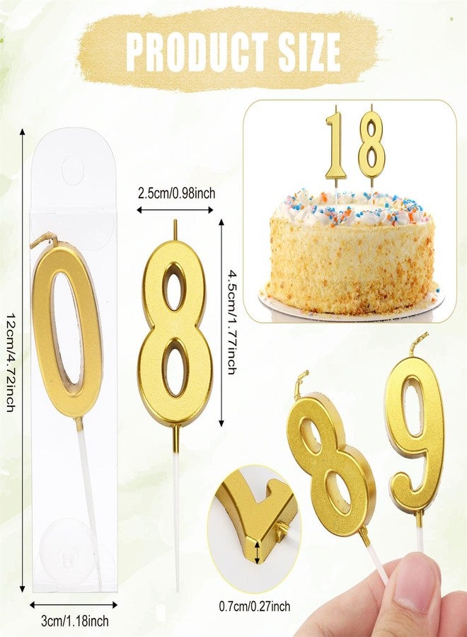 XIHIRCD مجموعة شموع أرقام عيد الميلاد من XIHIRCD، 32 قطعة، من 0 إلى 9، شموع ذهبية اللون لتزيين الكيك، مع حامل أسفل كل شمعة. شموع أرقام عالمية لتزيين حفلات أعياد الميلاد والذكرى السنوية. - Image 2