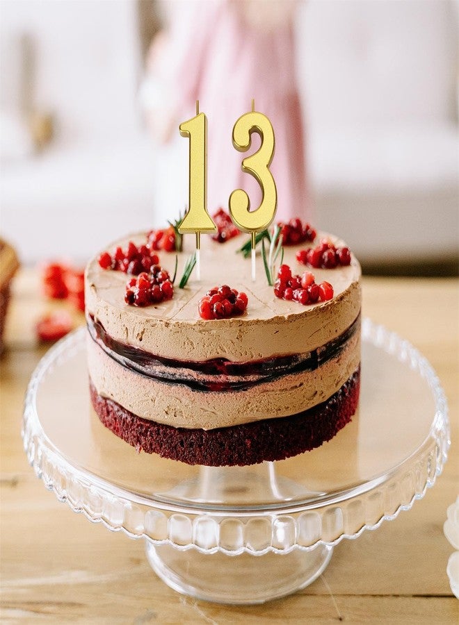 XIHIRCD مجموعة شموع أرقام عيد الميلاد من XIHIRCD، 32 قطعة، من 0 إلى 9، شموع ذهبية اللون لتزيين الكيك، مع حامل أسفل كل شمعة. شموع أرقام عالمية لتزيين حفلات أعياد الميلاد والذكرى السنوية. - Image 4