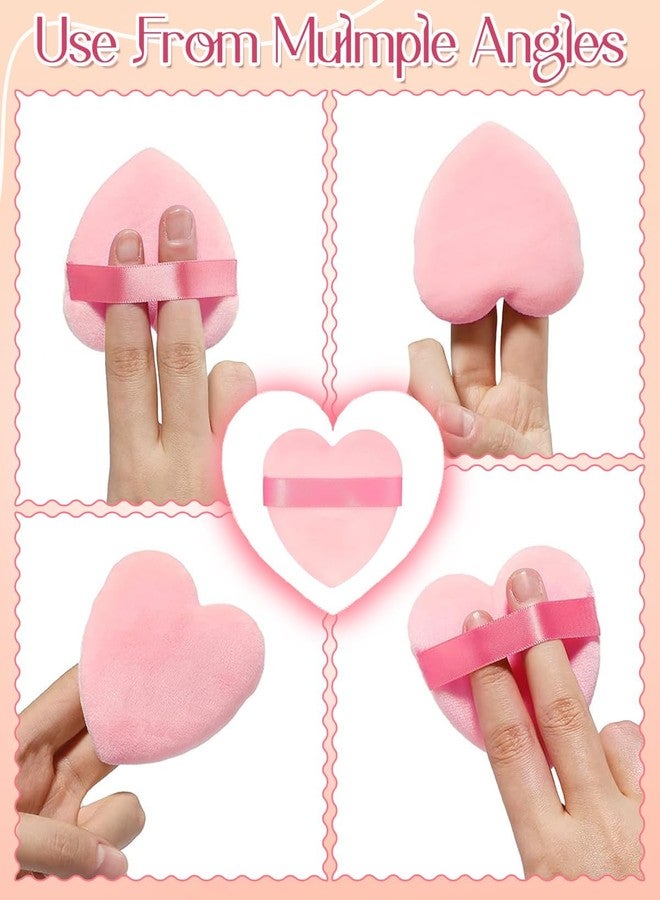 Calitate24 6PCS Heart Shaped Powder Puff for Face - Soft Velour Makeup Puffs for Loose & Pressed Powder, Foundation, Blush - Reusable Cosmetic Sponge Applicators for Women, Wet & Dry Beauty Tools - Image 4