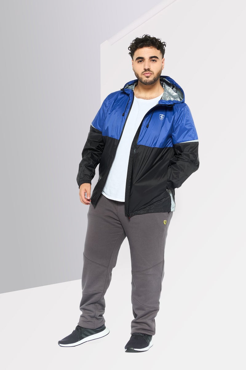 Scuderia Ferrari Men Sportswear Fit Hooded Long Sleeve Training Jackets, Blue - Image 3