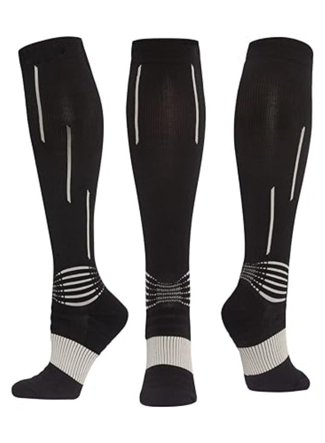 Generic 1 Pair Sports Compression Socks for Women and Men, 20-30 mmHg Running Support Socks, Wide Calves for Flying Running, Athletic, Compression Socks for Woman & Man Unisex (M, 38-45)  - Image 1